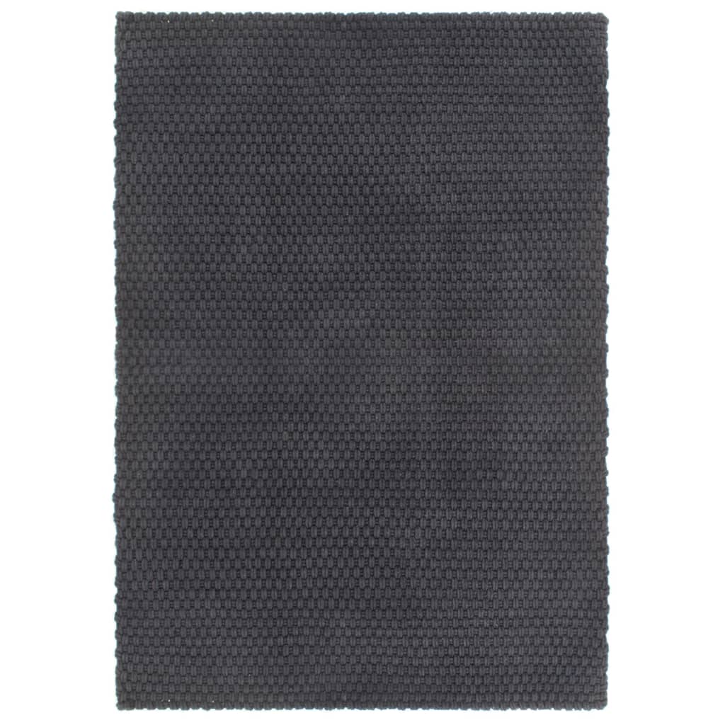 JUNG Vida Teppich Rechteckig Anthrazit 160x230 cm Baumwolle