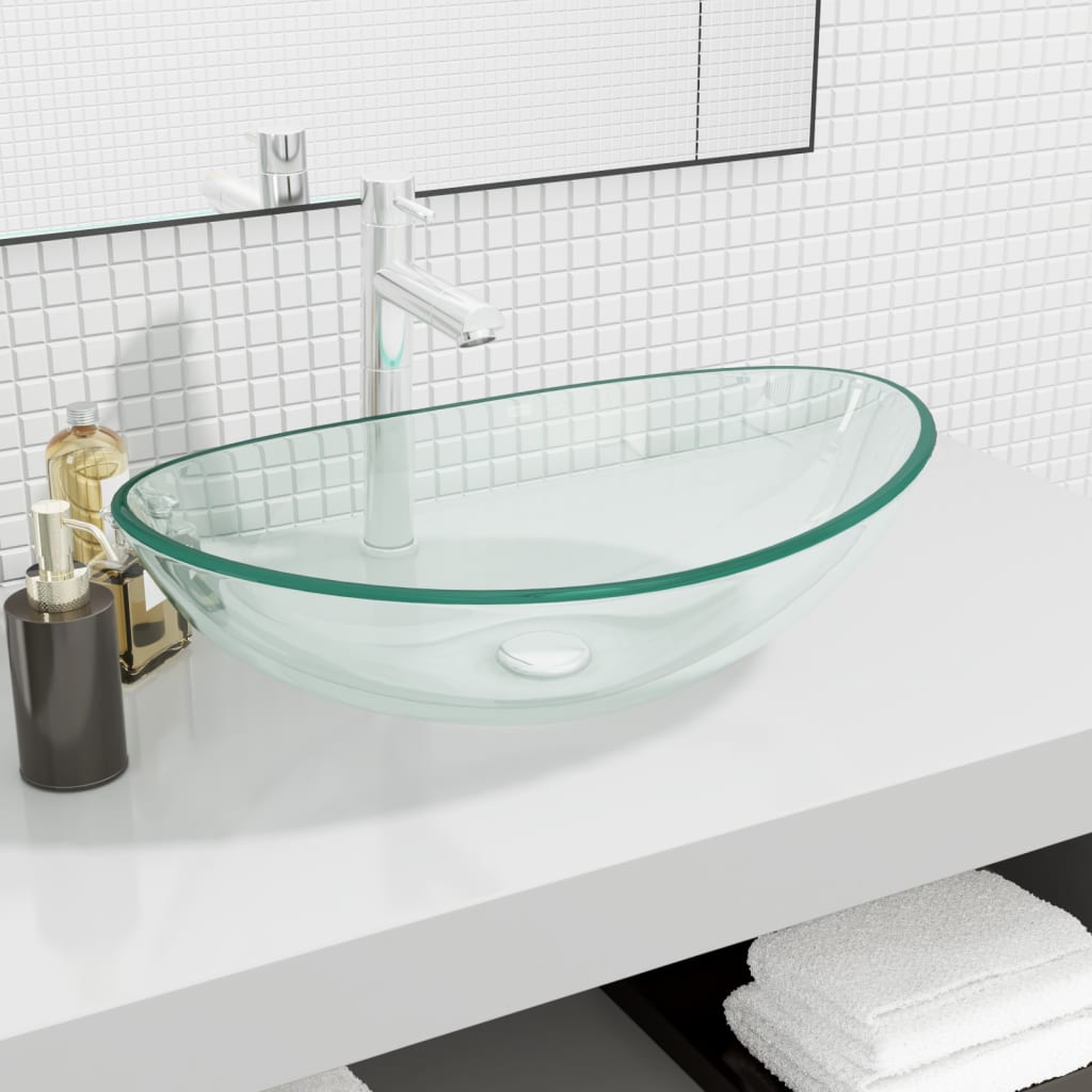 JUNG Vida Waschbecken Hartglas 54,5x35x15,5 cm Transparent