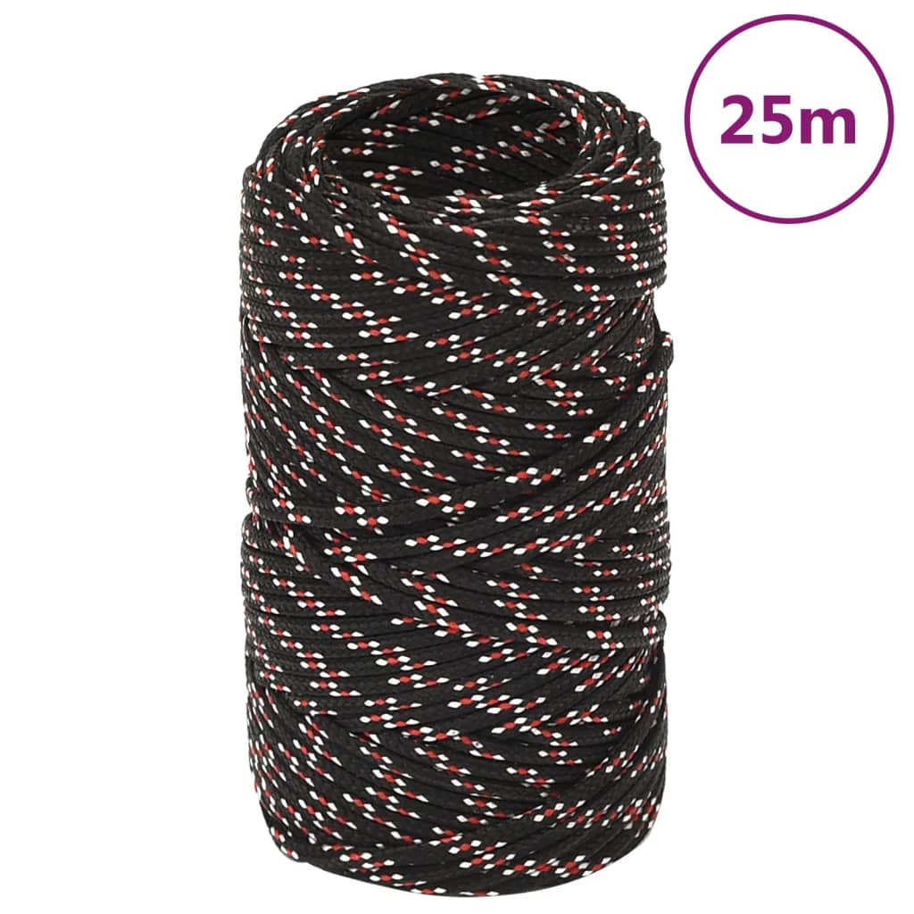 JUNG Vida Bootsseil Schwarz 2 mm 25 m Polypropylen
