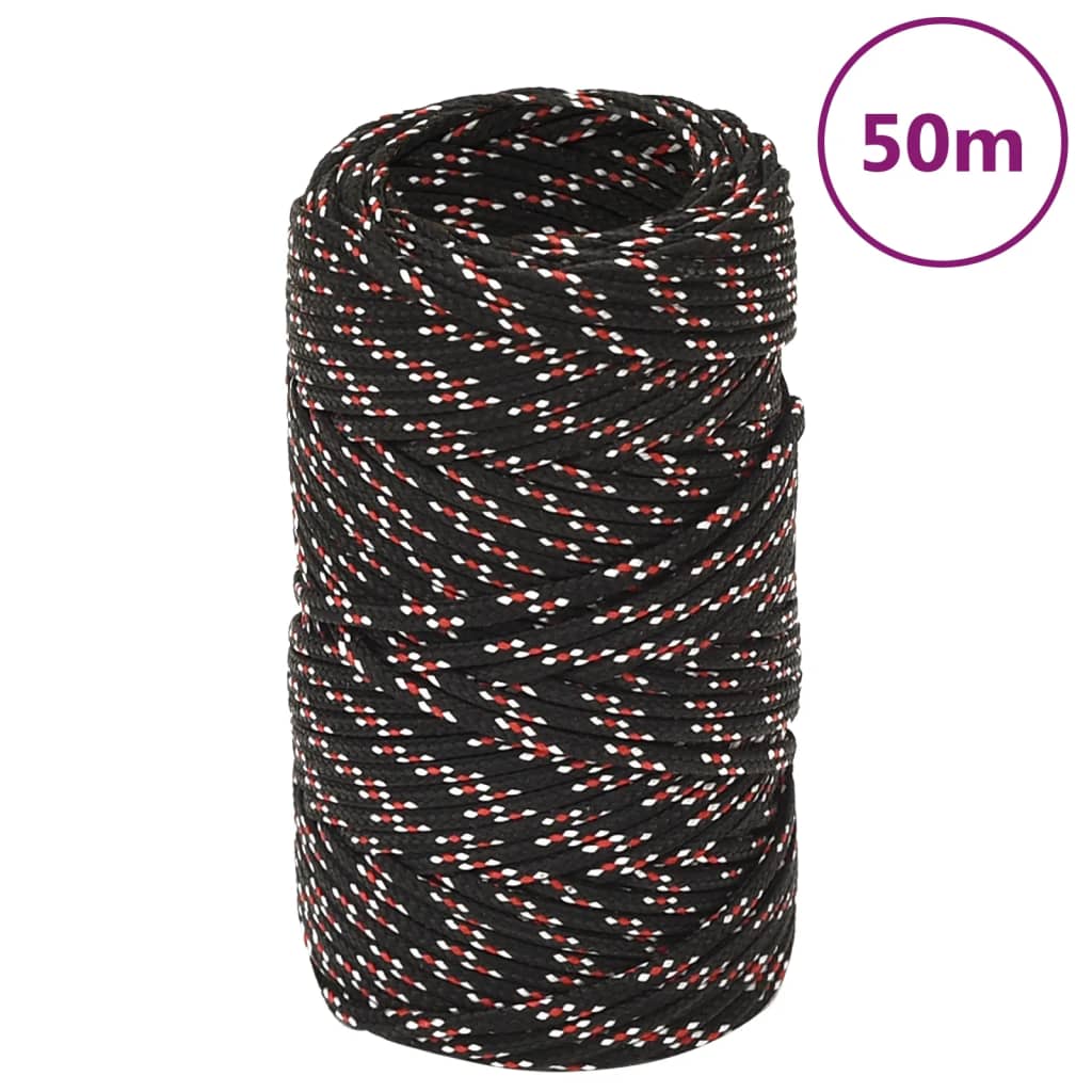 JUNG Vida Bootsseil Schwarz 2 mm 50 m Polypropylen