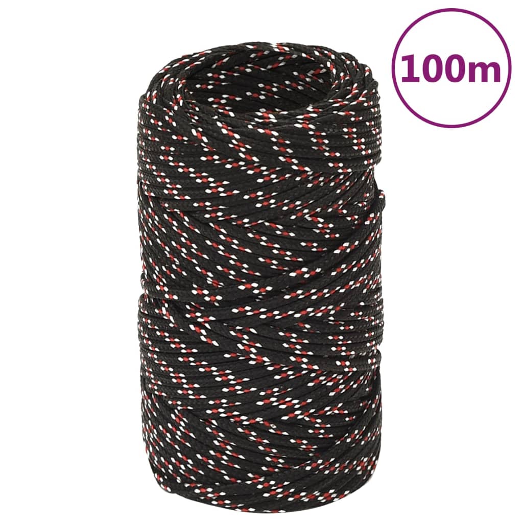 JUNG Vida Bootsseil Schwarz 2 mm 100 m Polypropylen