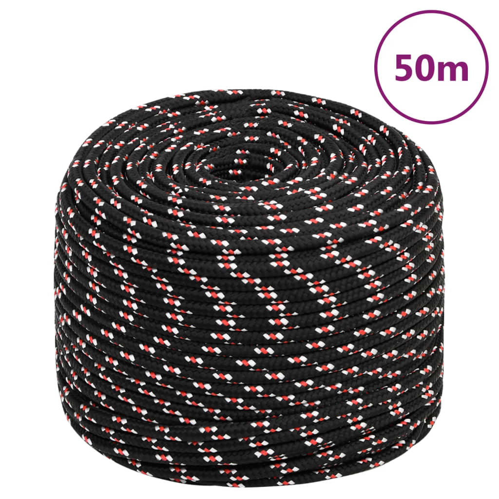 JUNG Vida Bootsseil Schwarz 8 mm 50 m Polypropylen