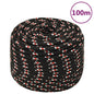 JUNG Vida Bootsseil Schwarz 14 mm 100 m Polypropylen