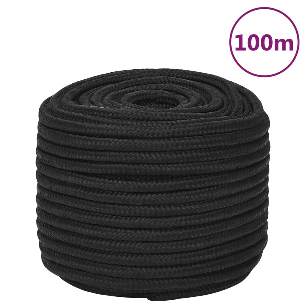 JUNG Vida Bootsseil Schwarz 14 mm 100 m Polypropylen