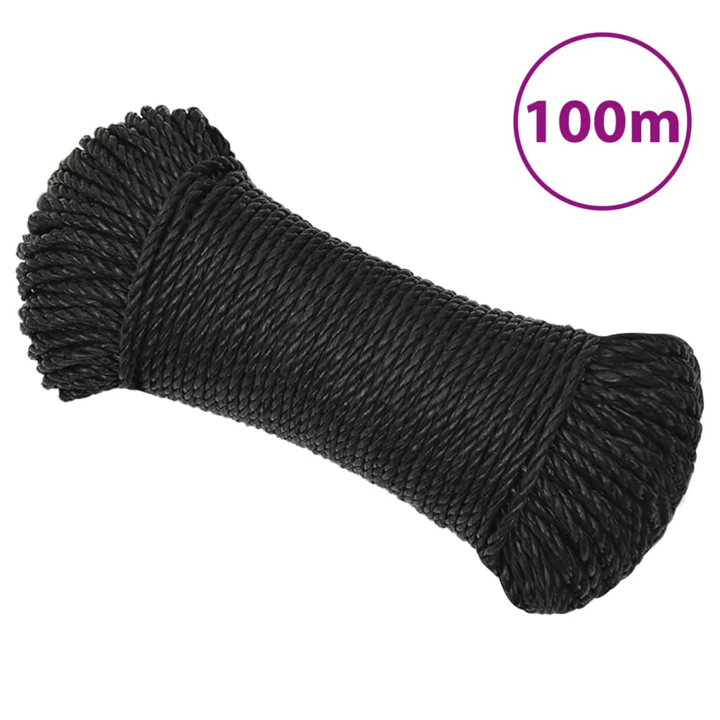 JUNG Vida Arbeitsseil Schwarz 6 mm 100 m Polypropylen