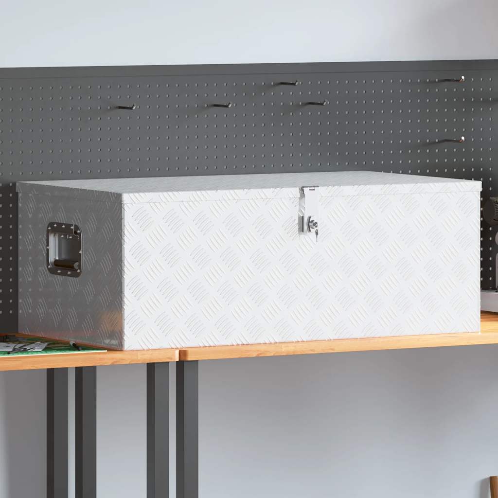 JUNG Vida Aufbewahrungsbox Silbern 100x55x37 cm Aluminium