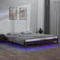 JUNG Vida Massivholzbett mit LED-Beleuchtung Honigbraun 120x200 cm