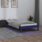 JUNG Vida Massivholzbett mit LEDs Grau 90x190 cm