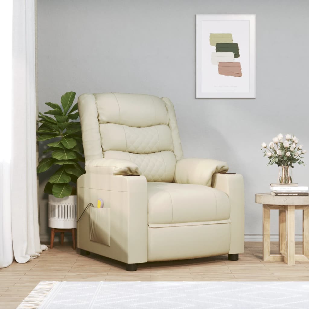 JUNG Vida Massagesessel Creme Kunstleder