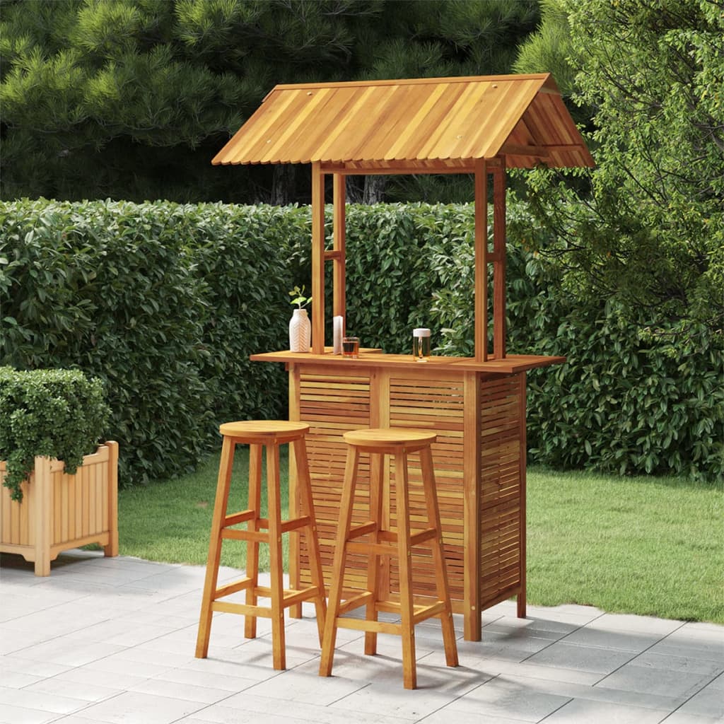 JUNG Vida 3-tlg. Gartenbar-Set Massivholz Akazie