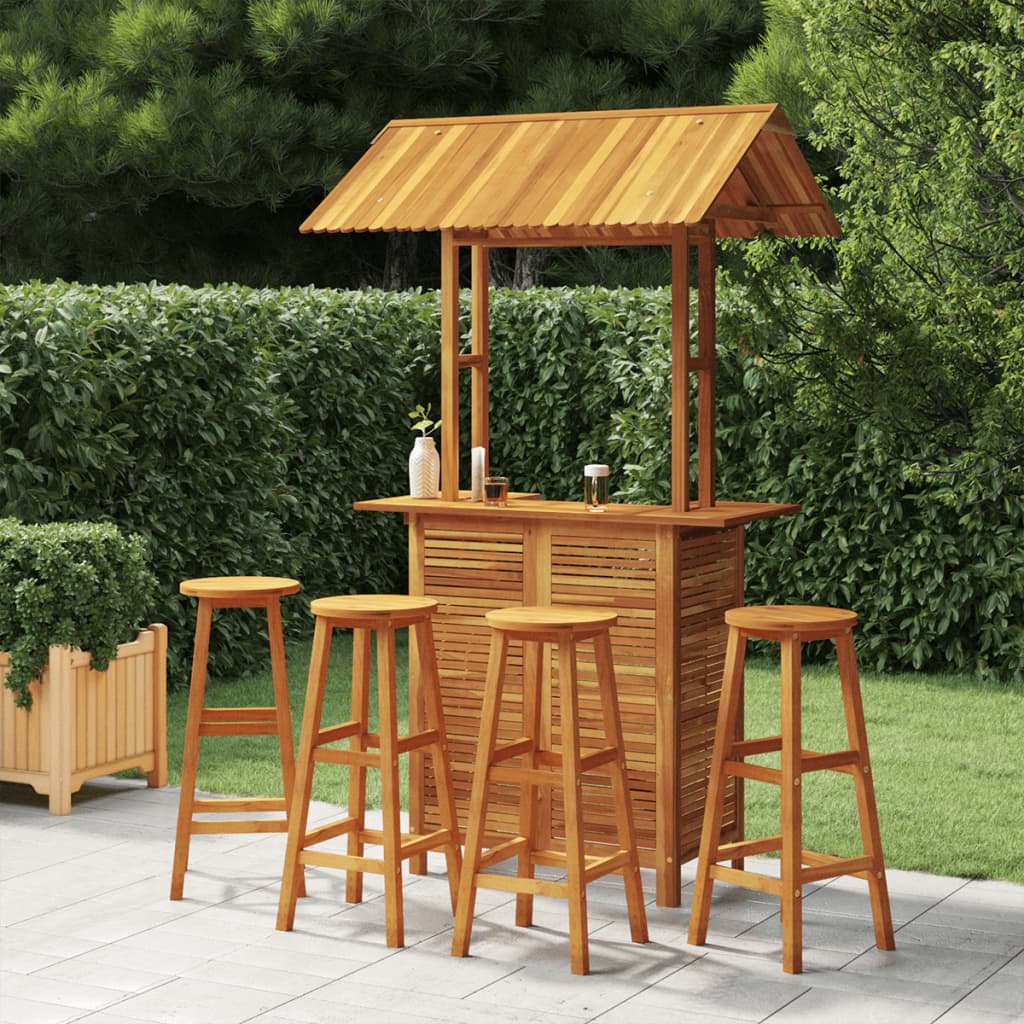 JUNG Vida 5-tlg. Gartenbar-Set Massivholz Akazie