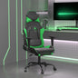 JUNG Vida Gaming-Stuhl mit Massage & Fußstütze Schwarz & Grün Kunstleder