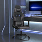 JUNG Vida Gaming-Stuhl mit Massagefunktion Schwarz und Grau Kunstleder