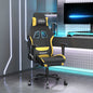 JUNG Vida Gaming-Stuhl mit Massage & Fußstütze Schwarz und Gelb Stoff