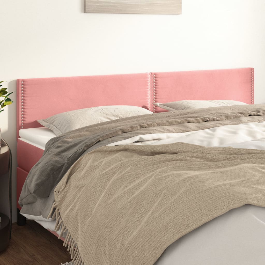 JUNG Vida Kopfteile 2 Stk. Rosa 80x5x78/88 cm Samt