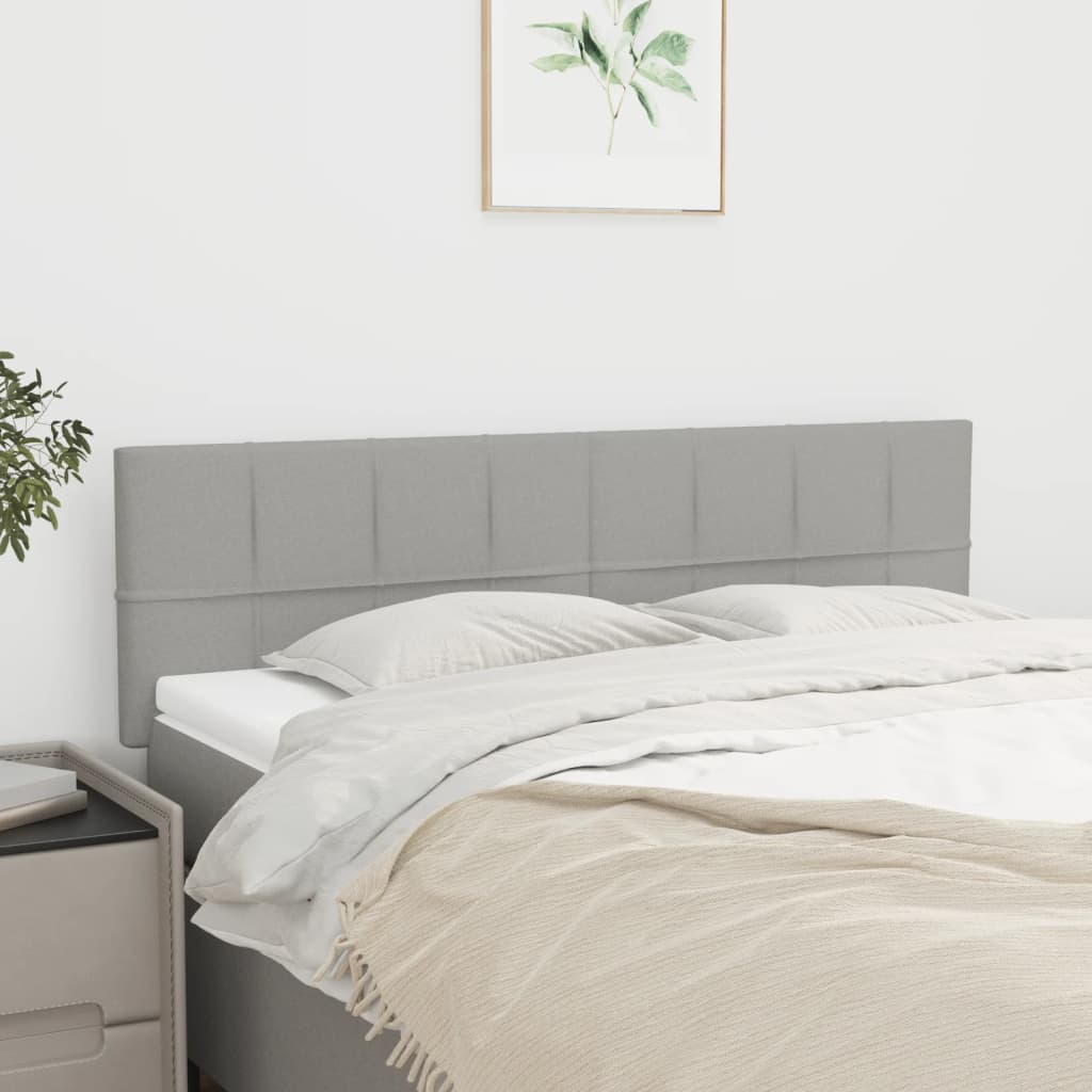 JUNG Vida Kopfteile 2 Stk. Hellgrau 72x5x78/88 cm Stoff
