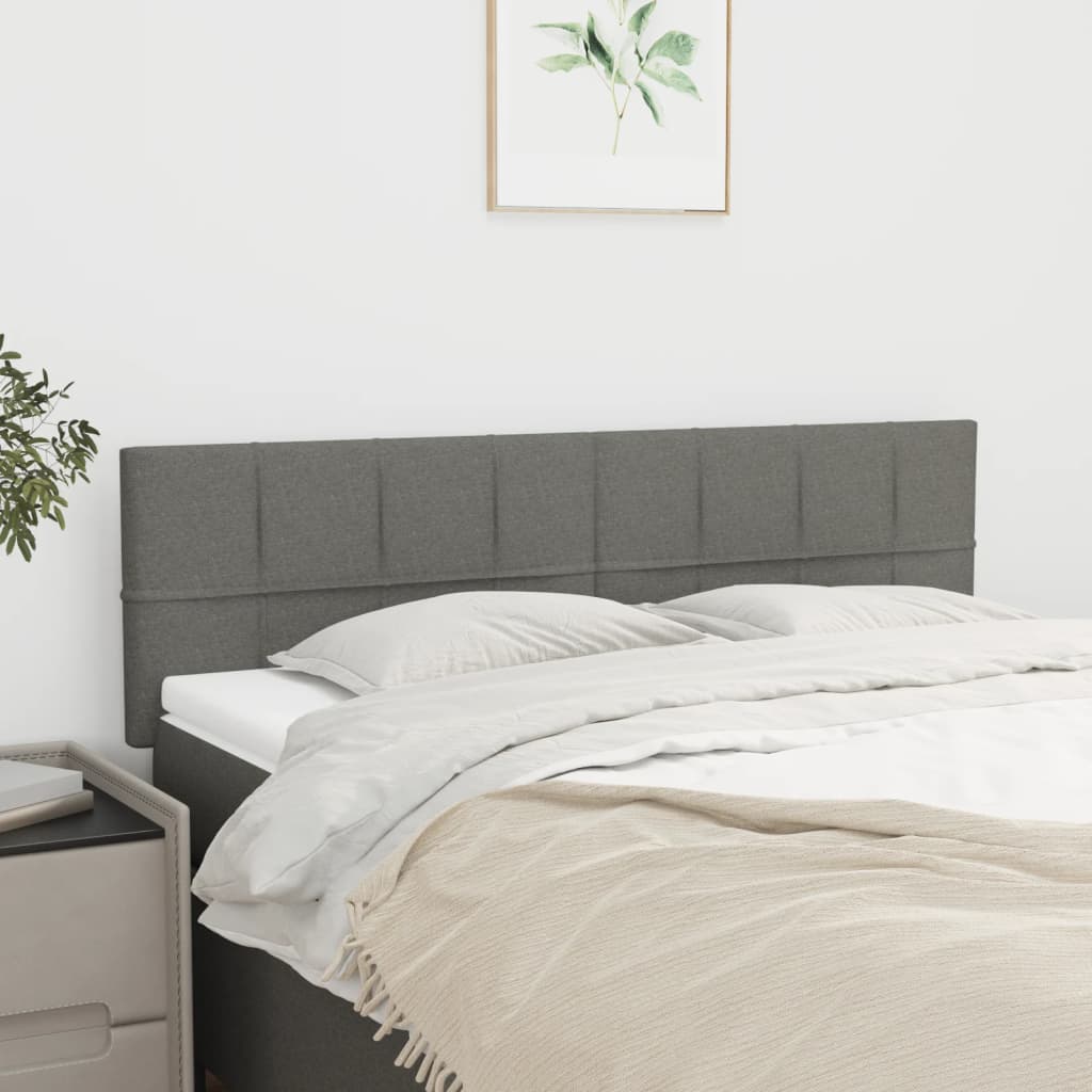 JUNG Vida Kopfteile 2 Stk. Dunkelgrau 72x5x78/88 cm Stoff