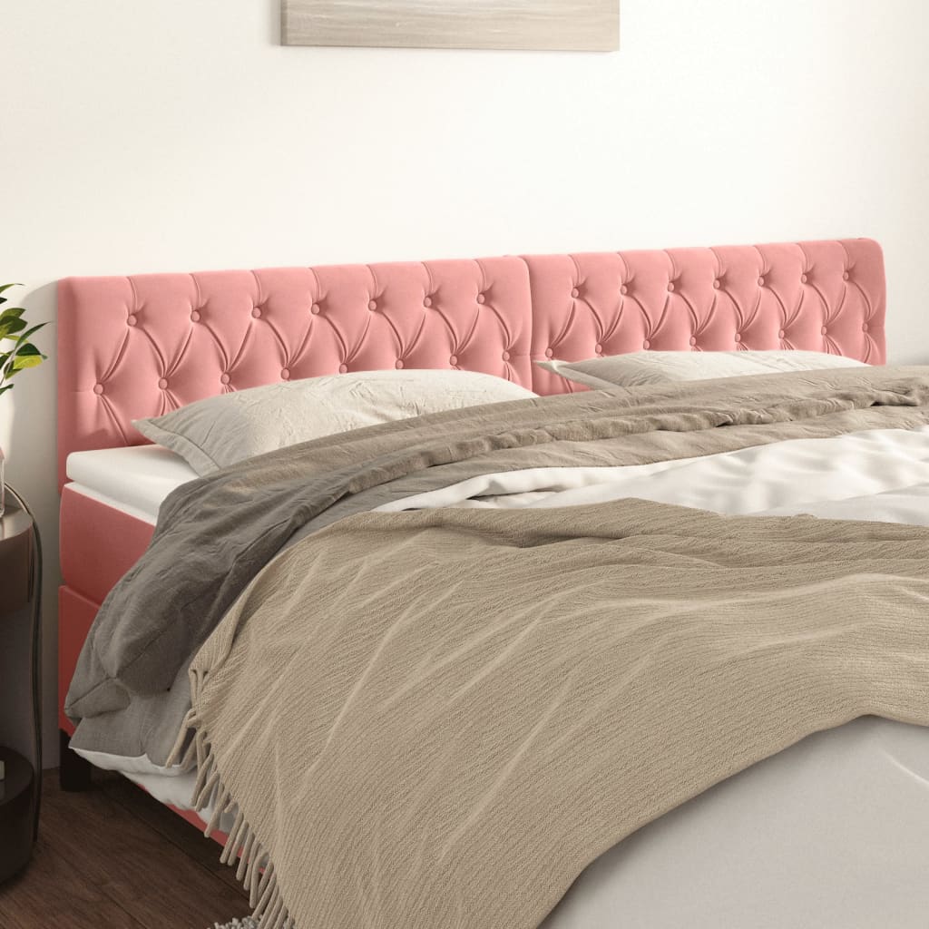 JUNG Vida Kopfteile 2 Stk. Rosa 100x7x78/88 cm Samt