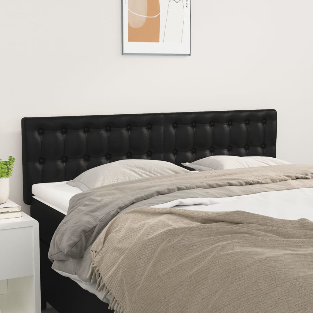 JUNG Vida Kopfteile 2 Stk. Schwarz 72x5x78/88 cm Kunstleder
