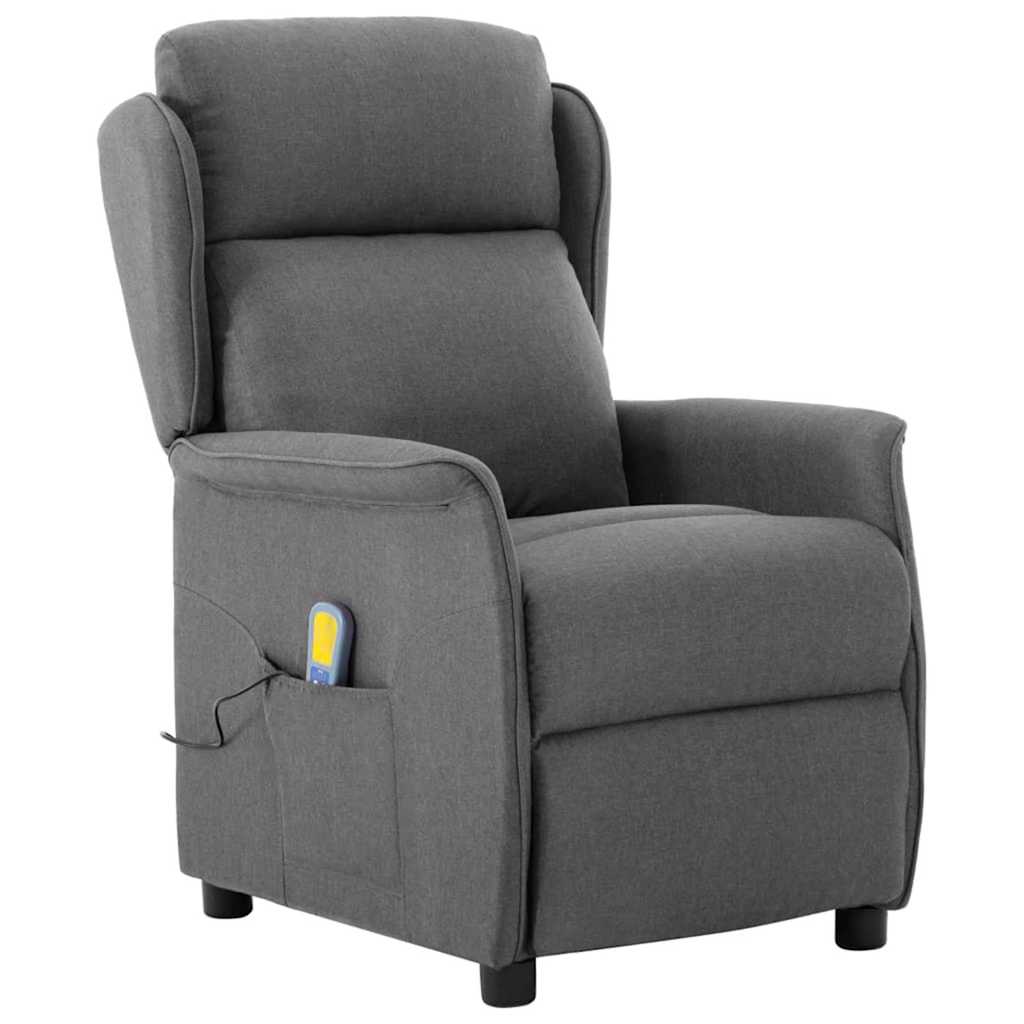 JUNG Vida Massagesessel mit Kissen Hellgrau 93,5 x 67,5 x 101,5 cm Stoff