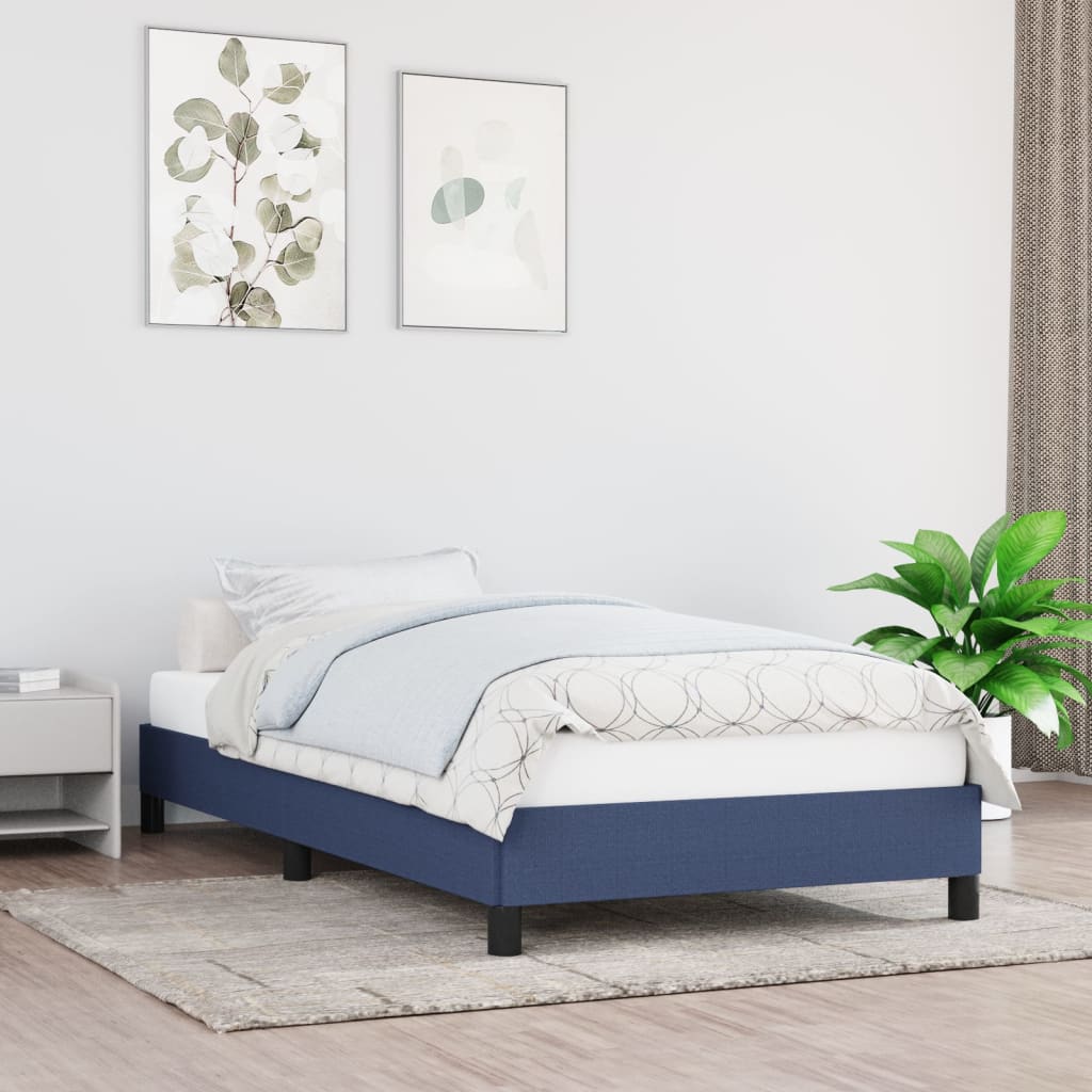 JUNG Vida Bettgestell ohne Matratze Blau 90x190 cm Stoff