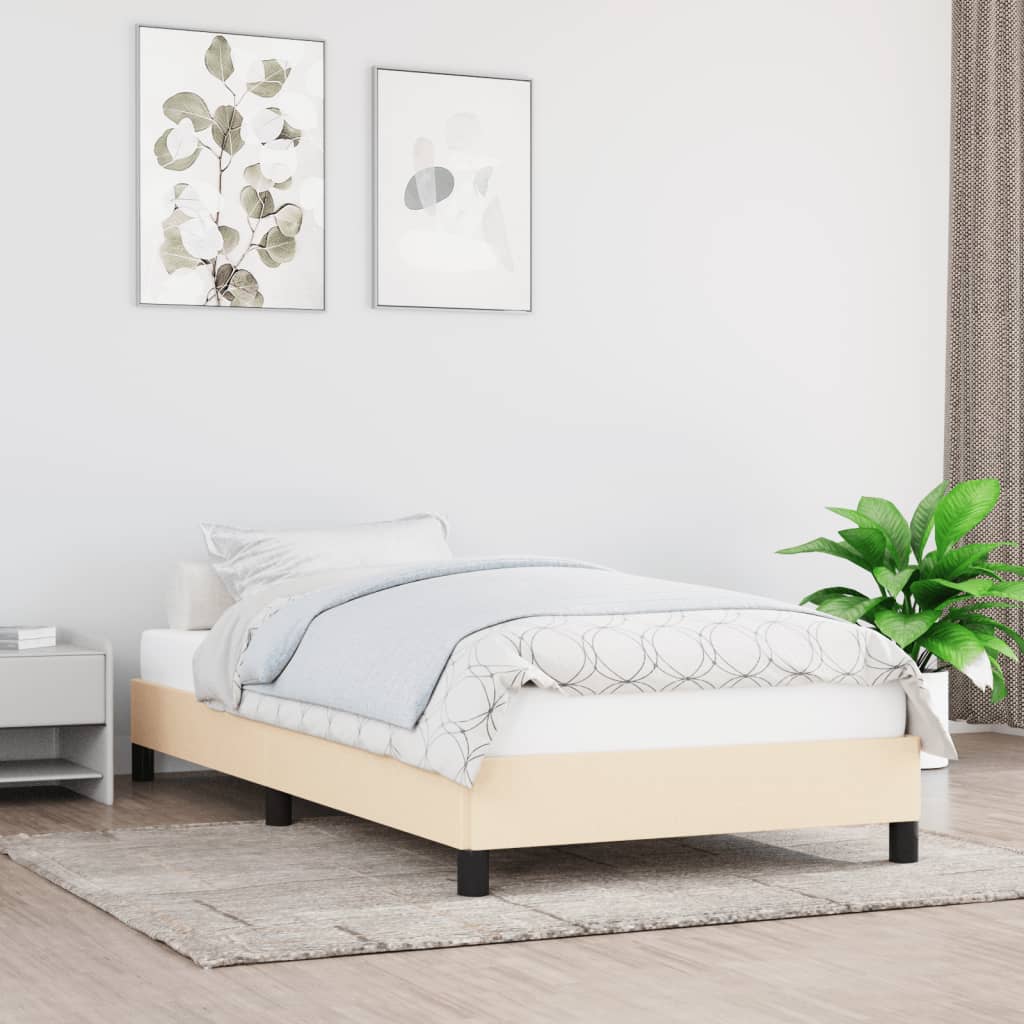 JUNG Vida Bettgestell ohne Matratze Creme 90x200 cm Stoff