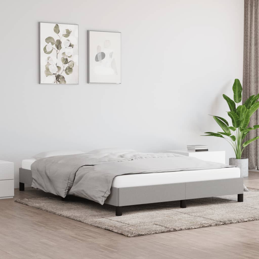 JUNG Vida Bettgestell ohne Matratze Hellgrau 140x190 cm Stoff