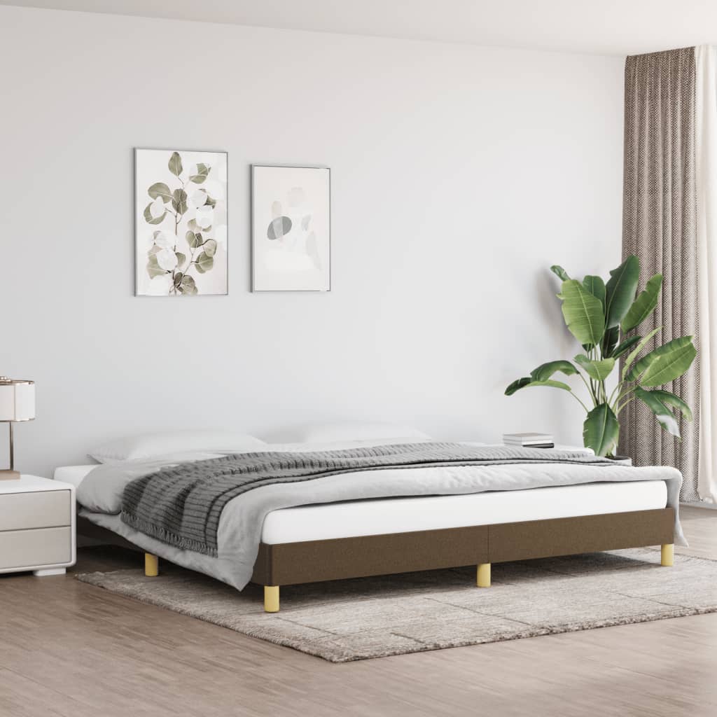 JUNG Vida Bettgestell ohne Matratze Dunkelbraun 200x200 cm Stoff