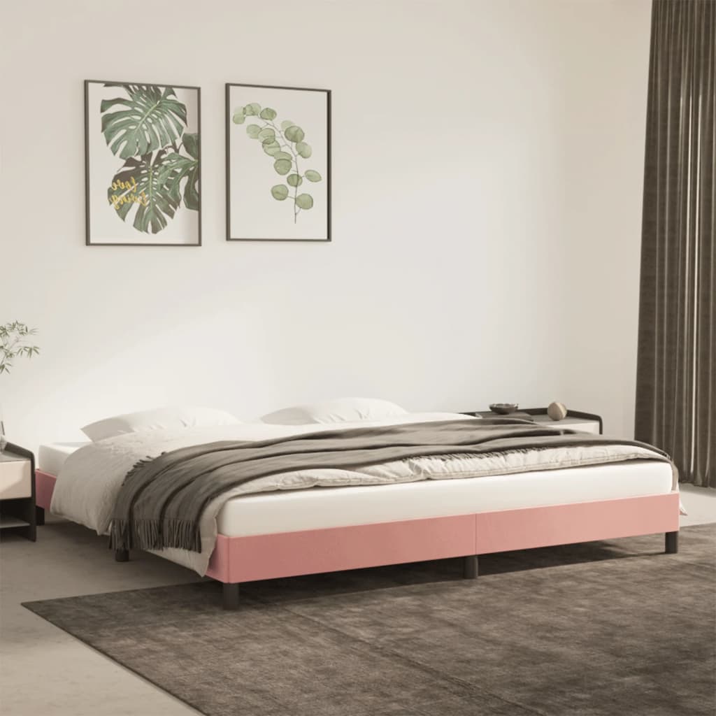 JUNG Vida Bettgestell Rosa 200x200 cm Samt
