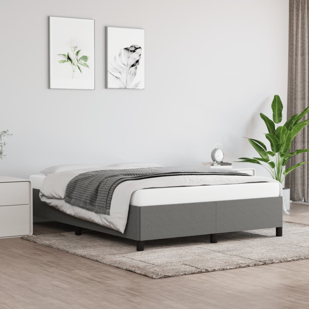 JUNG Vida Bettgestell ohne Matratze Dunkelgrau 140x190 cm Stoff