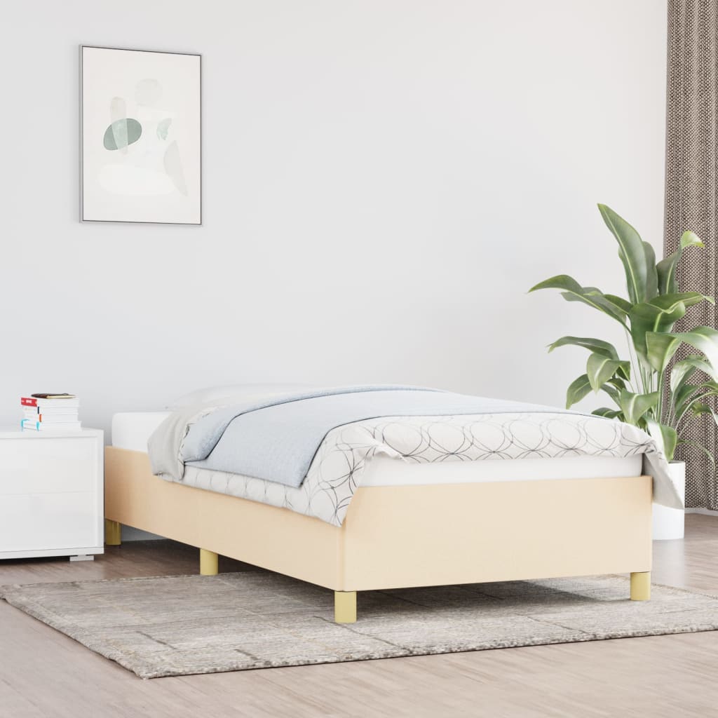JUNG Vida Bettgestell ohne Matratze Creme 100x200 cm Stoff