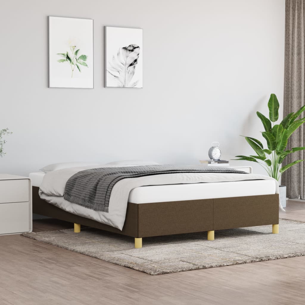 JUNG Vida Bettgestell ohne Matratze Dunkelbraun 140x190 cm Stoff