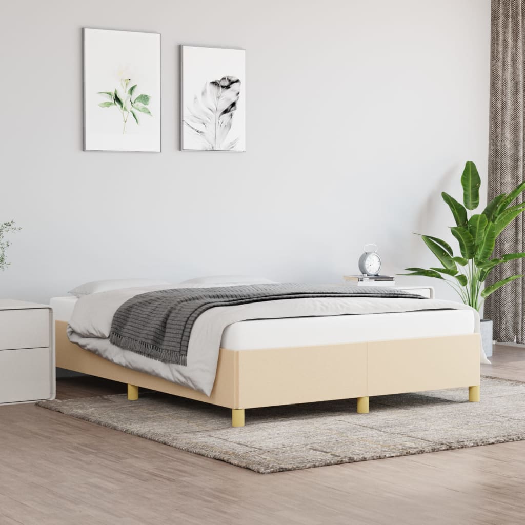JUNG Vida Bettgestell ohne Matratze Creme 140x190 cm Stoff