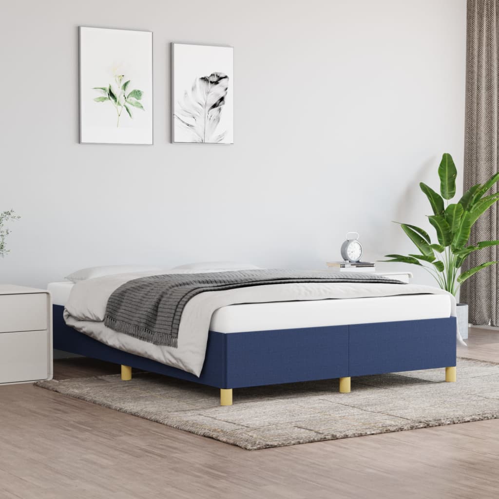 JUNG Vida Bettgestell ohne Matratze Blau 140x200 cm Stoff