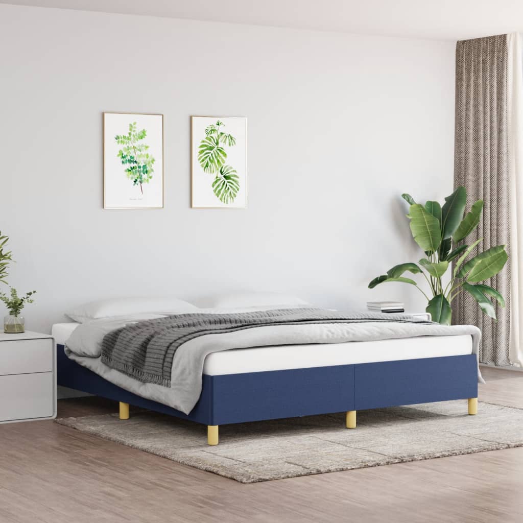 JUNG Vida Bettgestell ohne Matratze Blau 180x200 cm Stoff