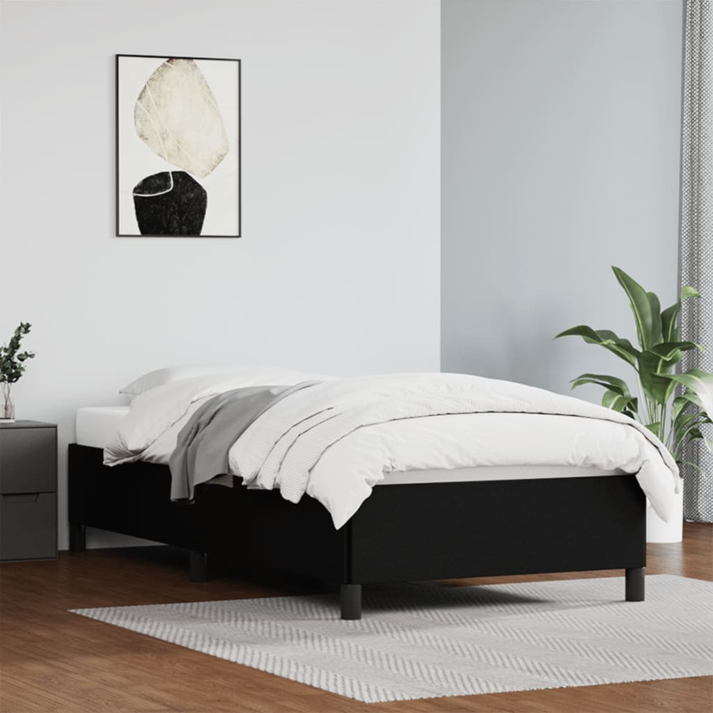 JUNG Vida Bettgestell Schwarz 80x200 cm Kunstleder