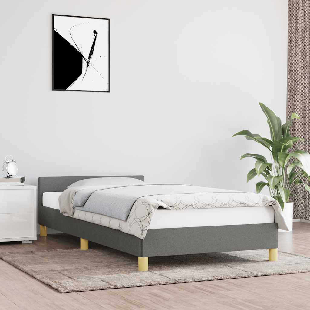 JUNG Vida Bettgestell ohne Matratze Dunkelgrau 90x190 cm Stoff