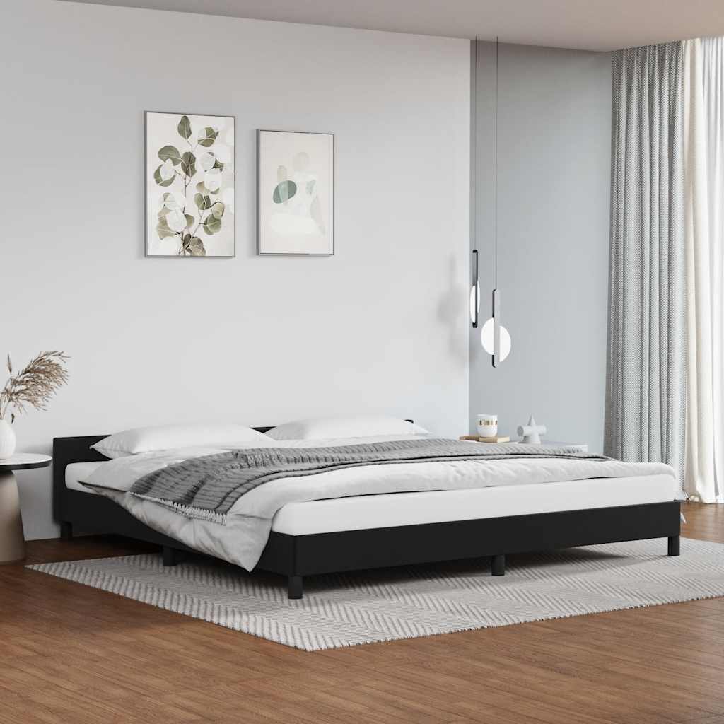 JUNG Vida Bettgestell mit Kopfteil ohne Matratze Schwarz 200x200 cm