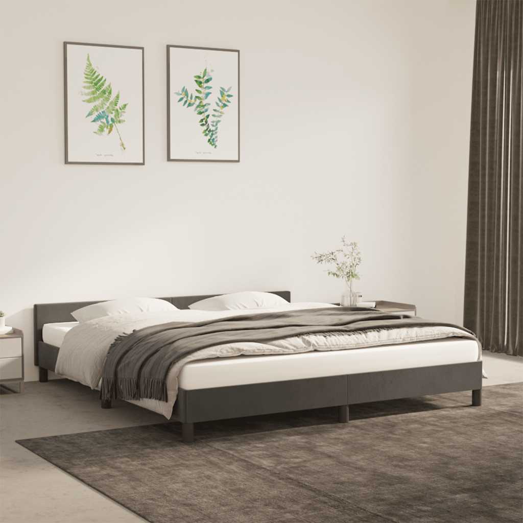 JUNG Vida Bettgestell ohne Matratze Dunkelgrau 160x200 cm Samt