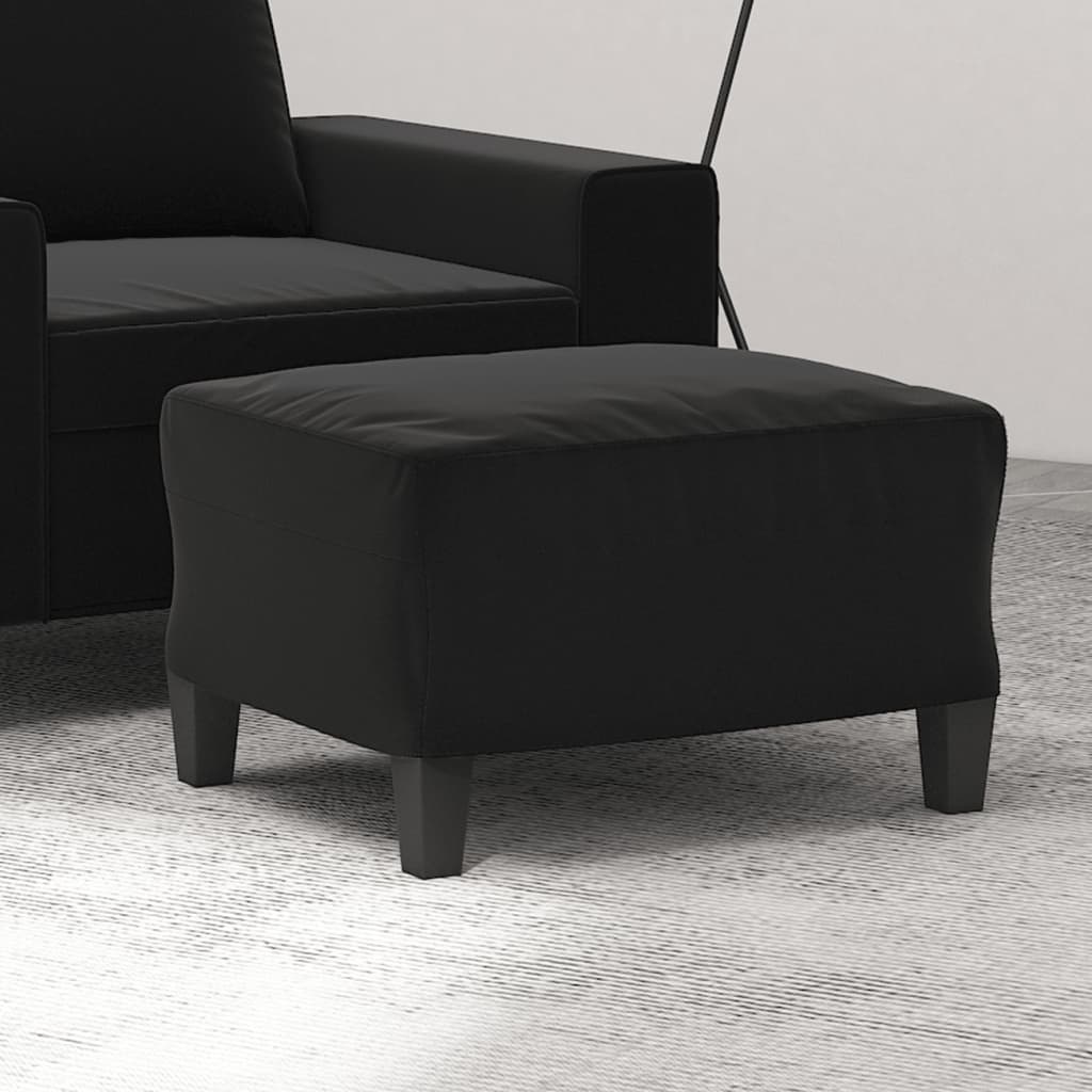 JUNG Vida Fußhocker Schwarz 60x50x41 cm Mikrofasergewebe
