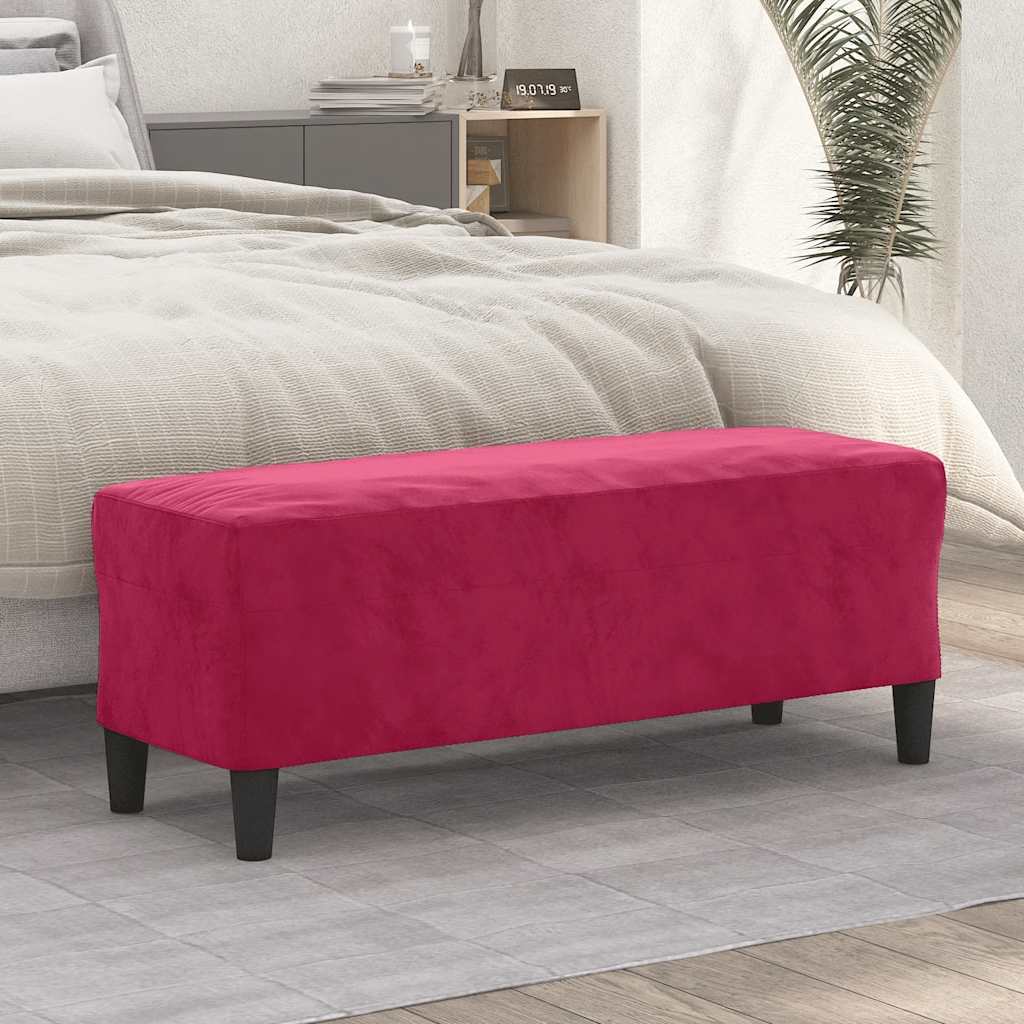 JUNG Vida Sitzbank Weinrot 100x35x41 cm Samt