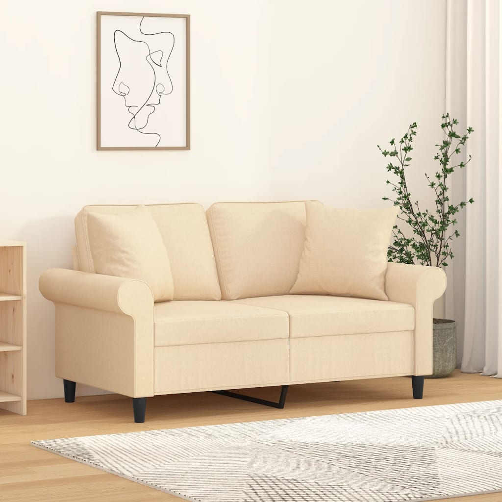 JUNG Vida Zierkissen 2 Stk. Creme 40x40 cm Stoff