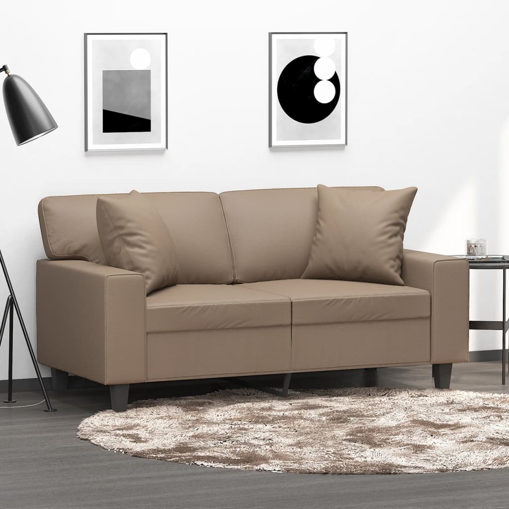 JUNG Vida Zierkissen 2 Stk. Cappuccino-Braun 40x40 cm Kunstleder