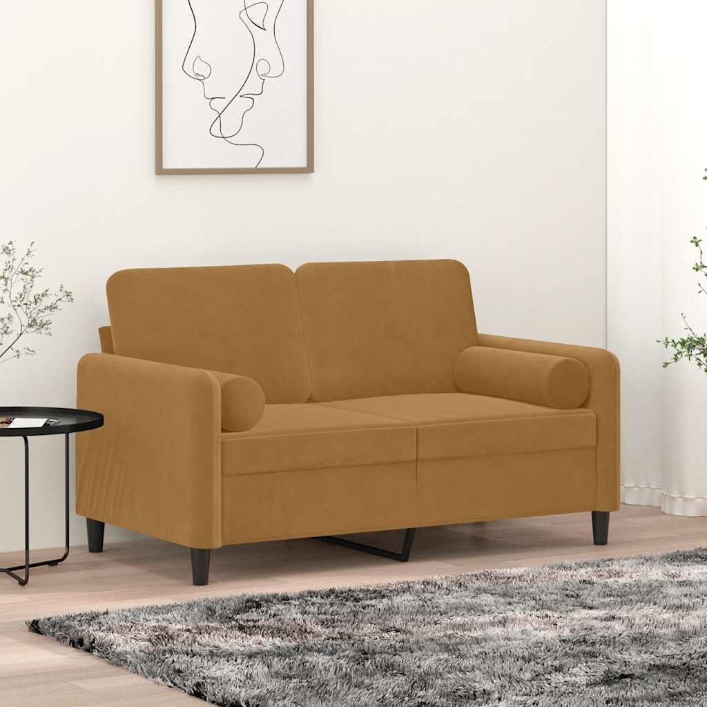 JUNG Vida Zierkissen 2 Stk. Braun Ø15x50 cm Samt
