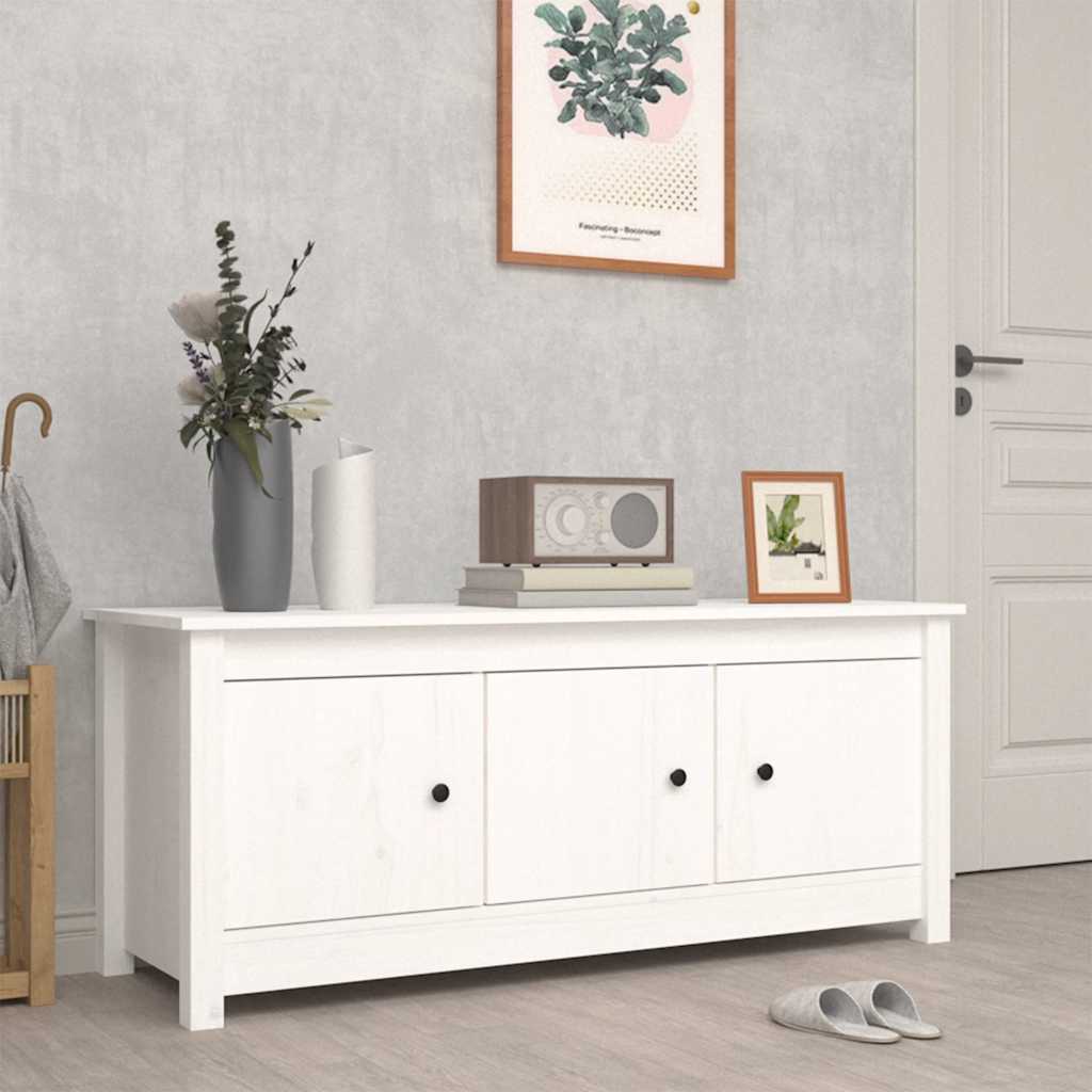JUNG Vida Schuhschrank Weiß 110x38x45,5 cm Massivholz Kiefer