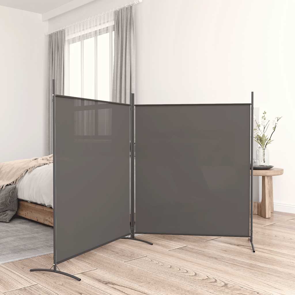 JUNG Vida 2-tlg. Paravent Anthrazit 348x180 cm Stoff
