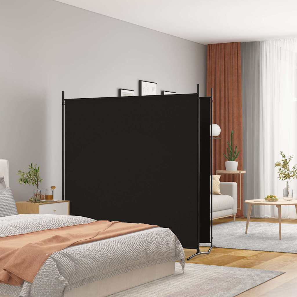 JUNG Vida 2-tlg. Paravent Schwarz 348x180 cm Stoff