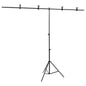 JUNG Vida Hintergrundständer T-Form Schwarz 201x60x(70-200) cm