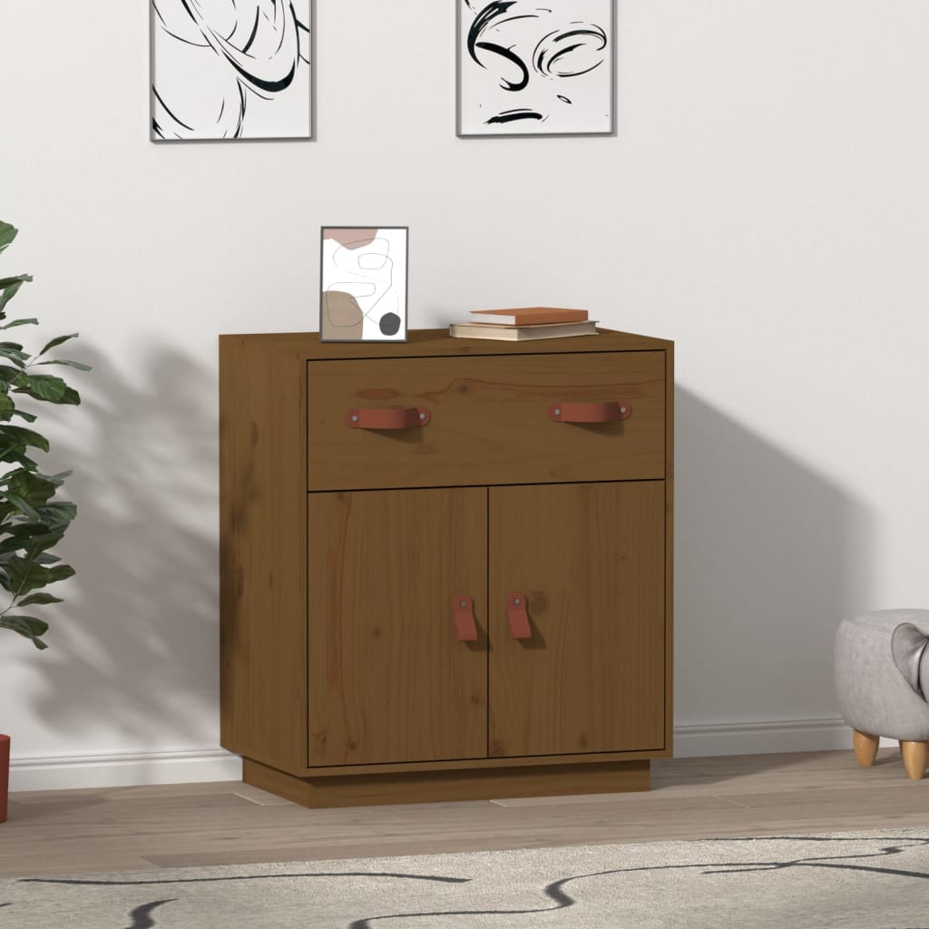 JUNG Vida Sideboard Honigbraun 65,5x40x75 cm Massivholz Kiefer