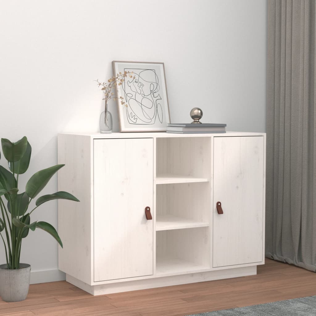 JUNG Vida Sideboard Weiß 100x40x75 cm Massivholz Kiefer